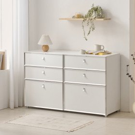 로아 빗각 미드센츄리 모듈 1200 속깊은 6단 서랍장 PKF167C
