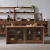헤이즐 원목 모루유리 아일랜드 식탁 테이블 홈바 조리대 수납장 1650x600 GM512C