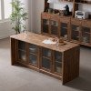 헤이즐 원목 모루유리 아일랜드 식탁 테이블 홈바 조리대 수납장 1650x700 GM513C