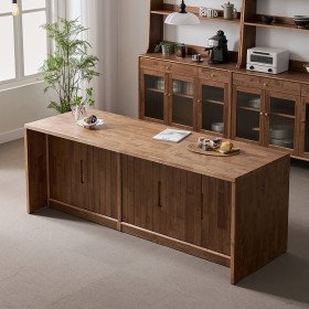 헤이즐 원목 아일랜드 식탁 테이블 홈바 조리대 수납장 2050x700 GM527C